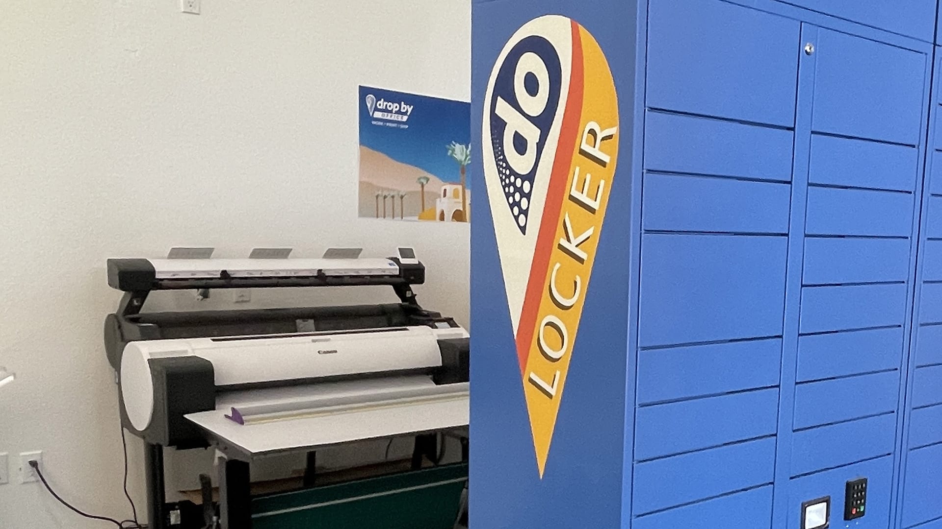 A photo of the Printer and Locker of DropBy Office
